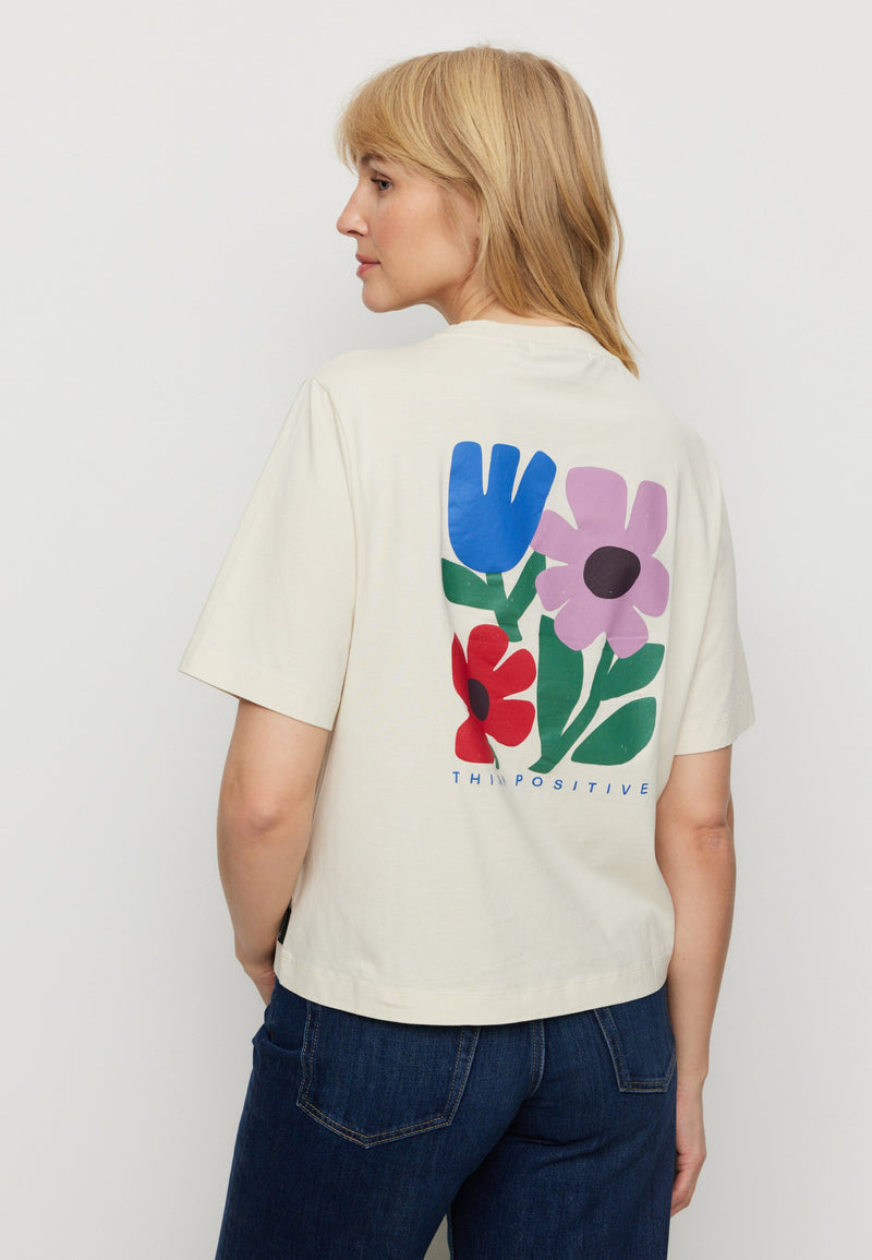 T-Shirt AZOLLA THINK POSITIVE - Blanc cassé