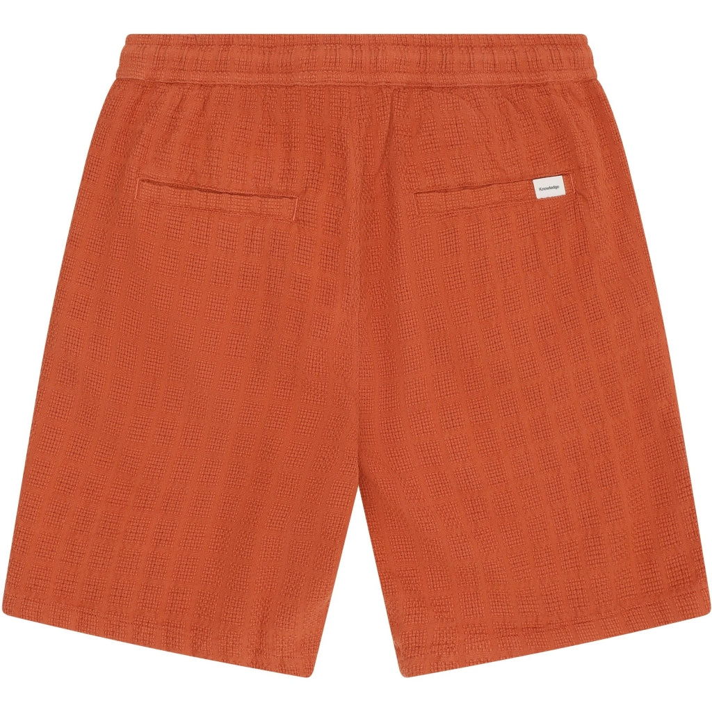 Short en coton texturé FIG - Brique