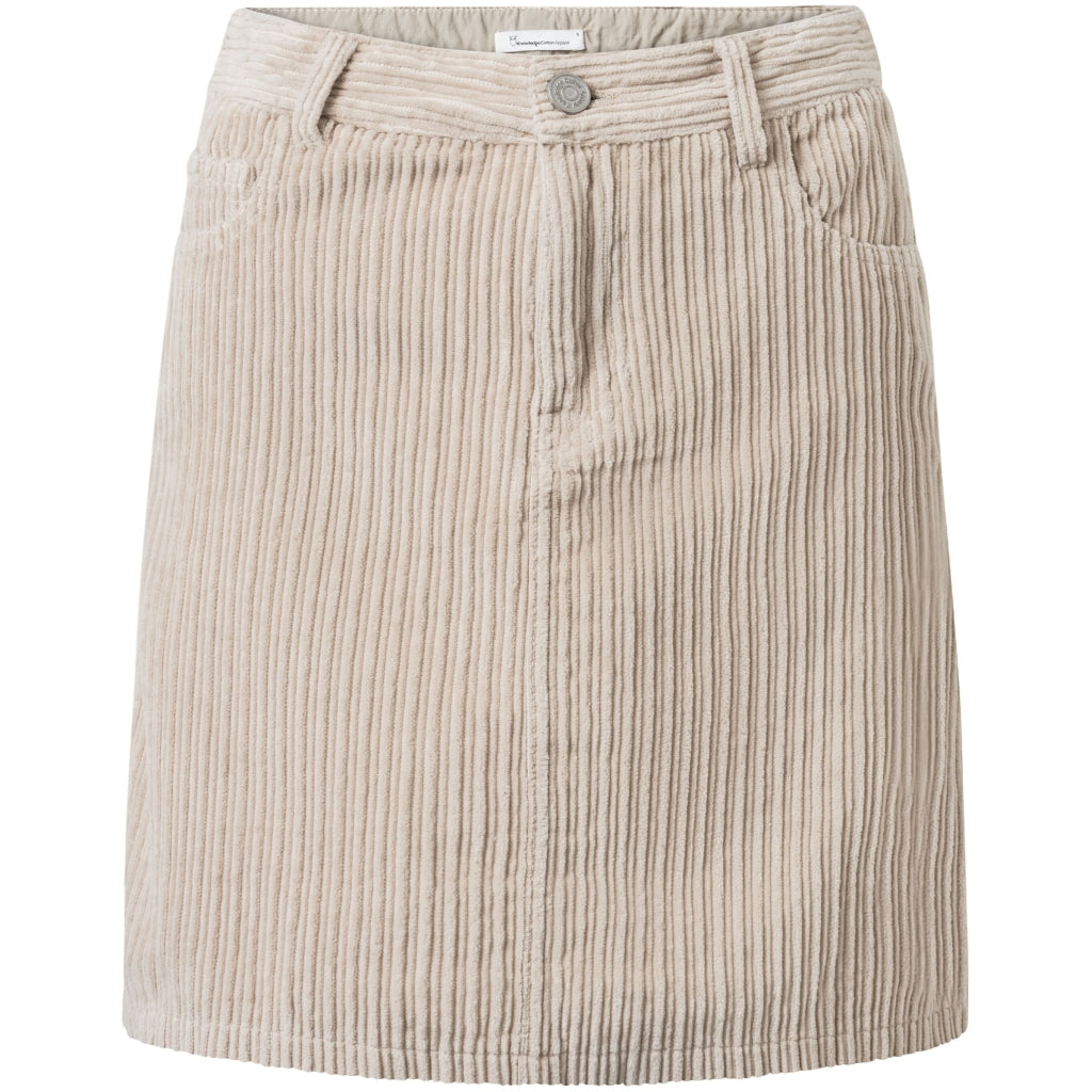 Jupe courte en velours côtelé beige