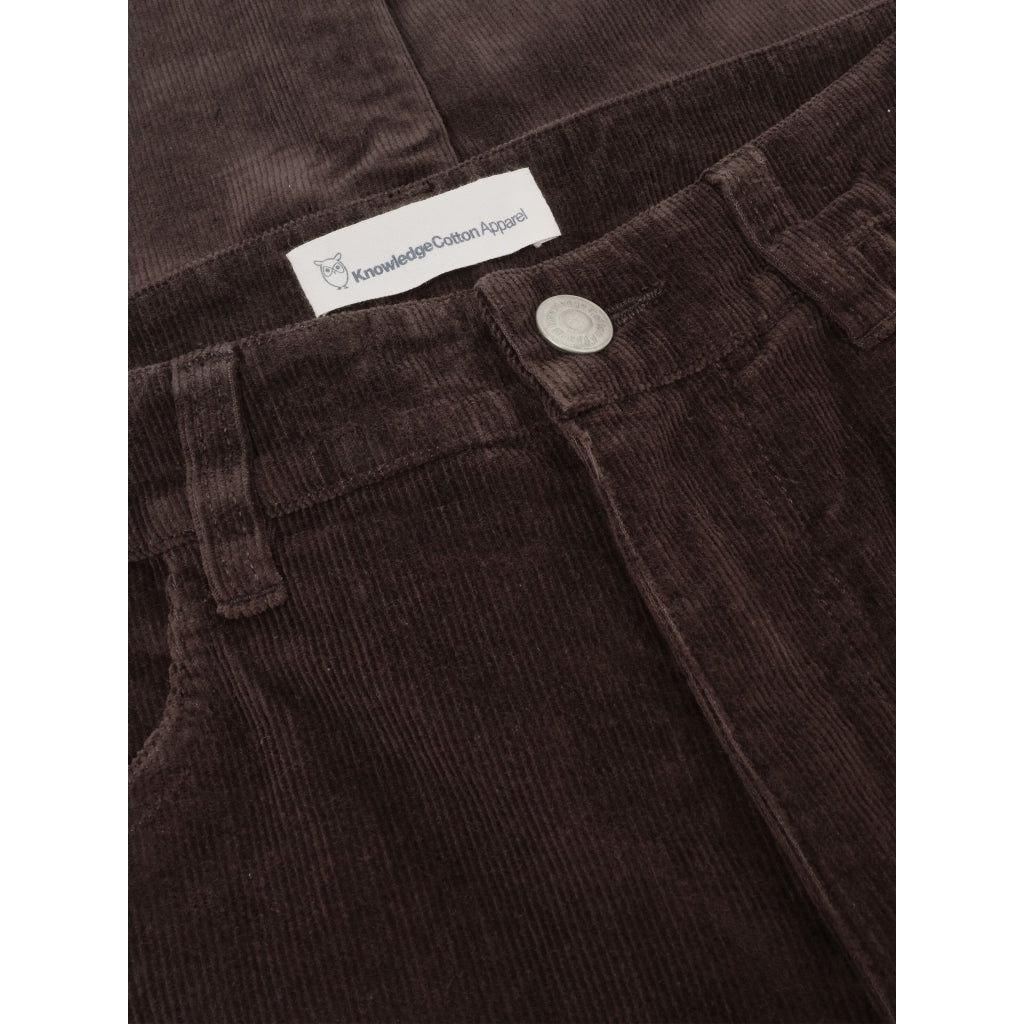 Pantalon droit GALE en velours côtelé - Chocolat
