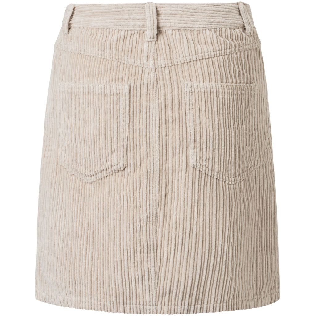 Jupe courte en velours côtelé beige