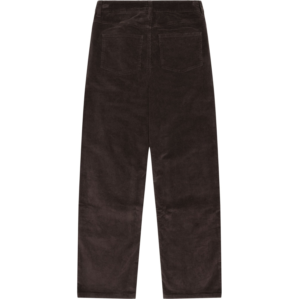 Pantalon droit GALE en velours côtelé - Chocolat