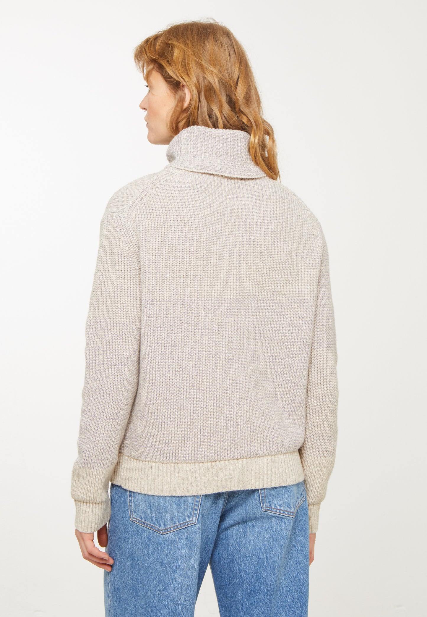 Pull LEMNA greige (avec un fin fil lila)