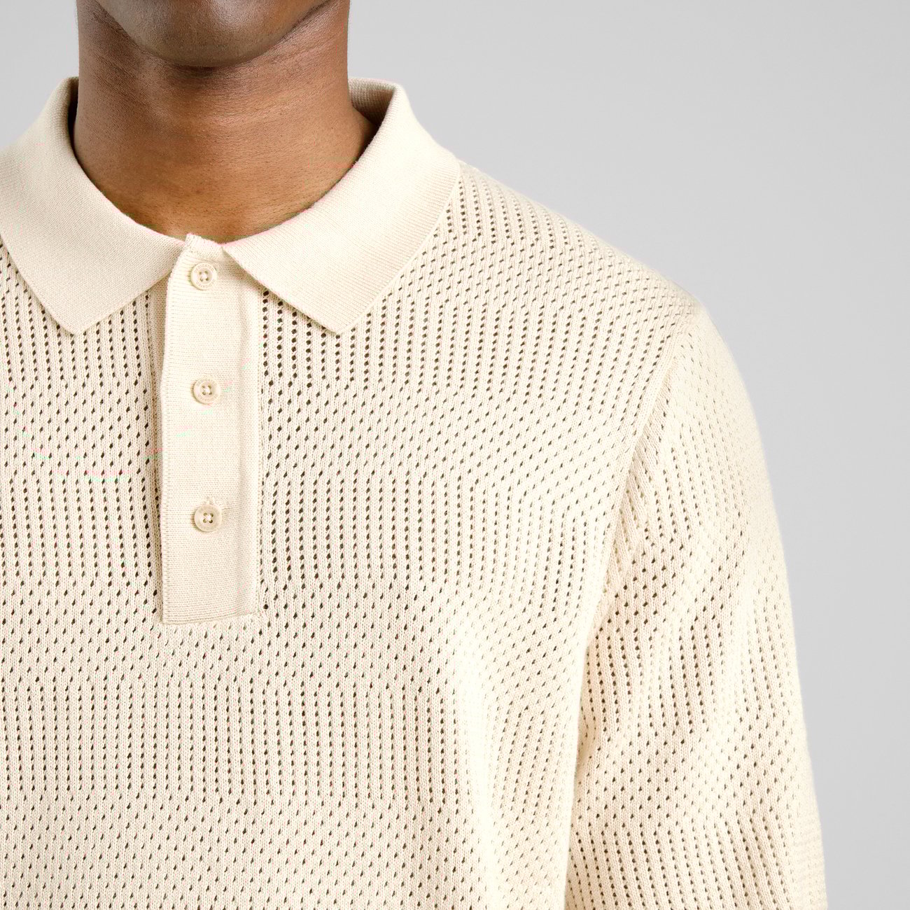 Polo tricot NOGERSUND - Vanille