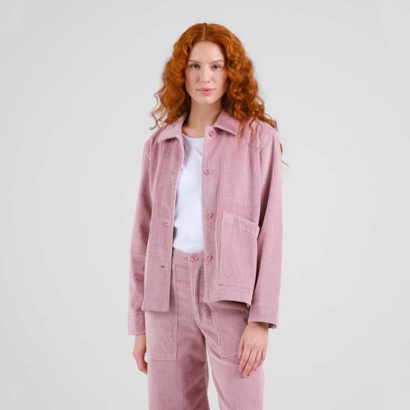 Surchemise en velours côtelé STIBY - Rose Poudré