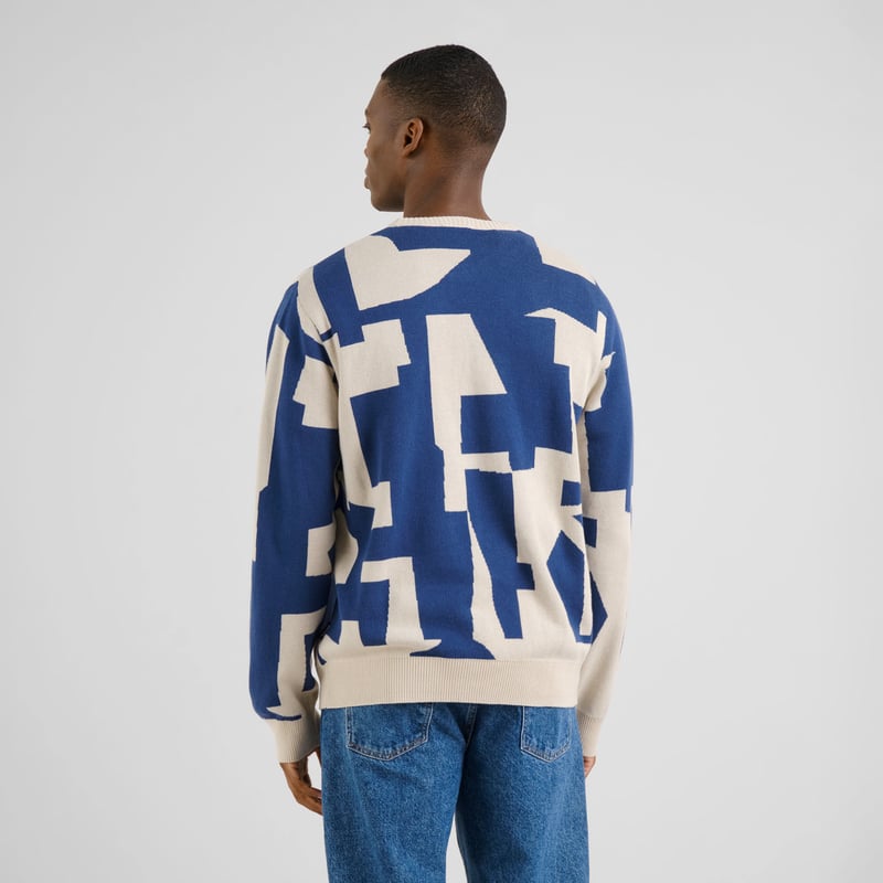 Sweat MORA - Abstract Chaos - Blanc et bleu