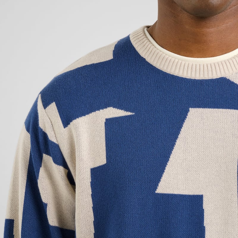 Sweat MORA - Abstract Chaos - Blanc et bleu