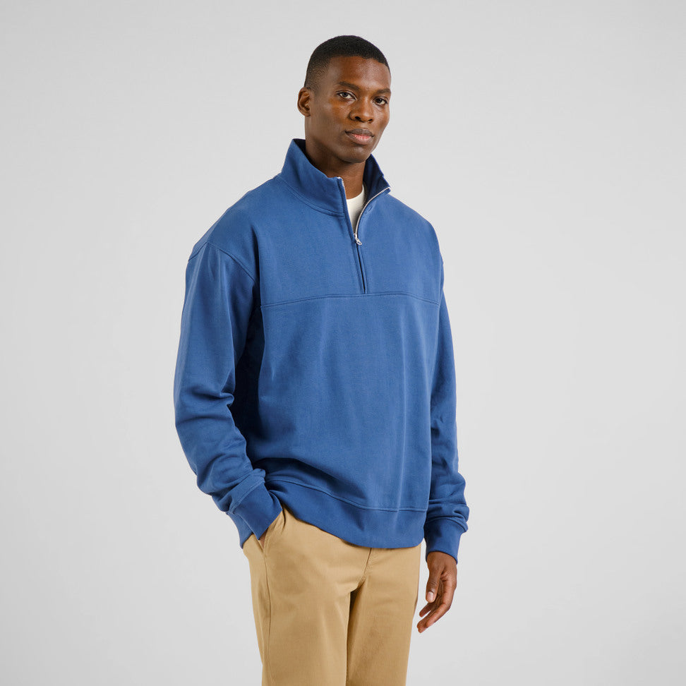Sweat SANDVALLA (half zip / camionneur) - Bleu