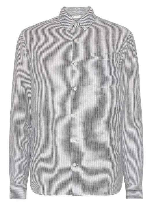 Chemise lignée à longues manches regular - 100% lin bio