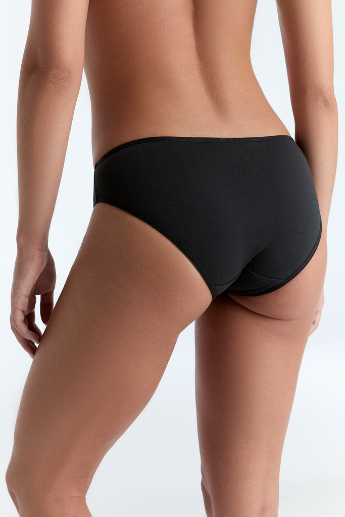 3-pack culottes classiques en coton biologique - Noir/gris/bordeaux