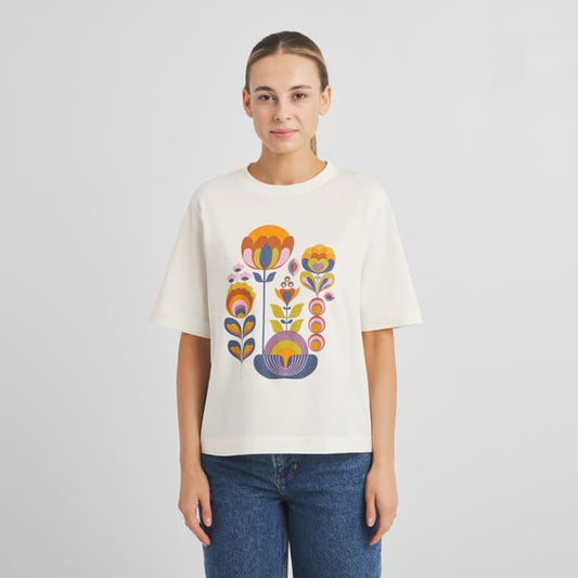T-shirt VADSTENA - Autumn Harvest - Blanc cassé