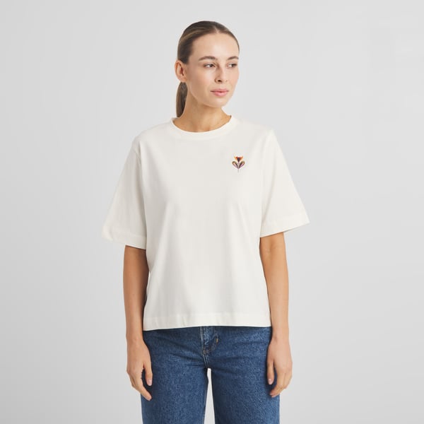 T-shirt VADSTENA - Autumn Harvest - blanc cassé