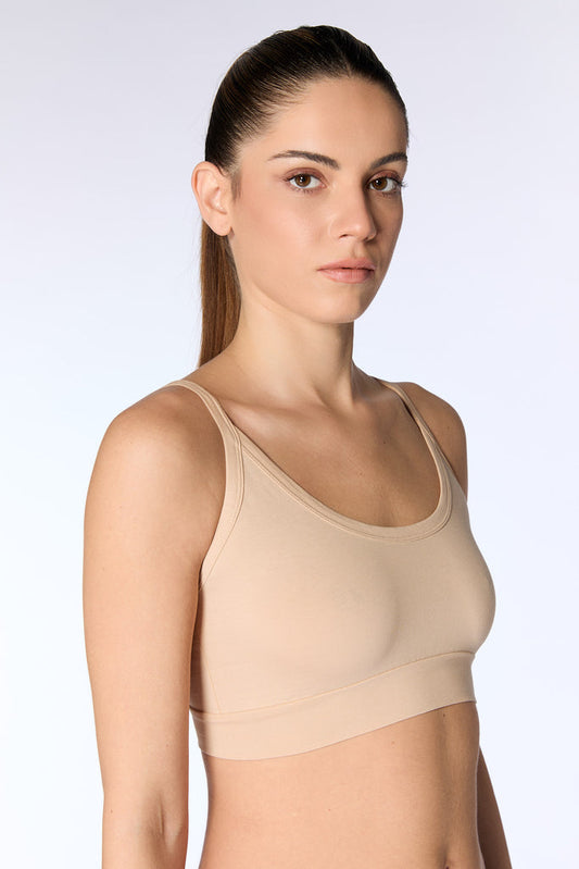 Brassière en coton biologique - café crème