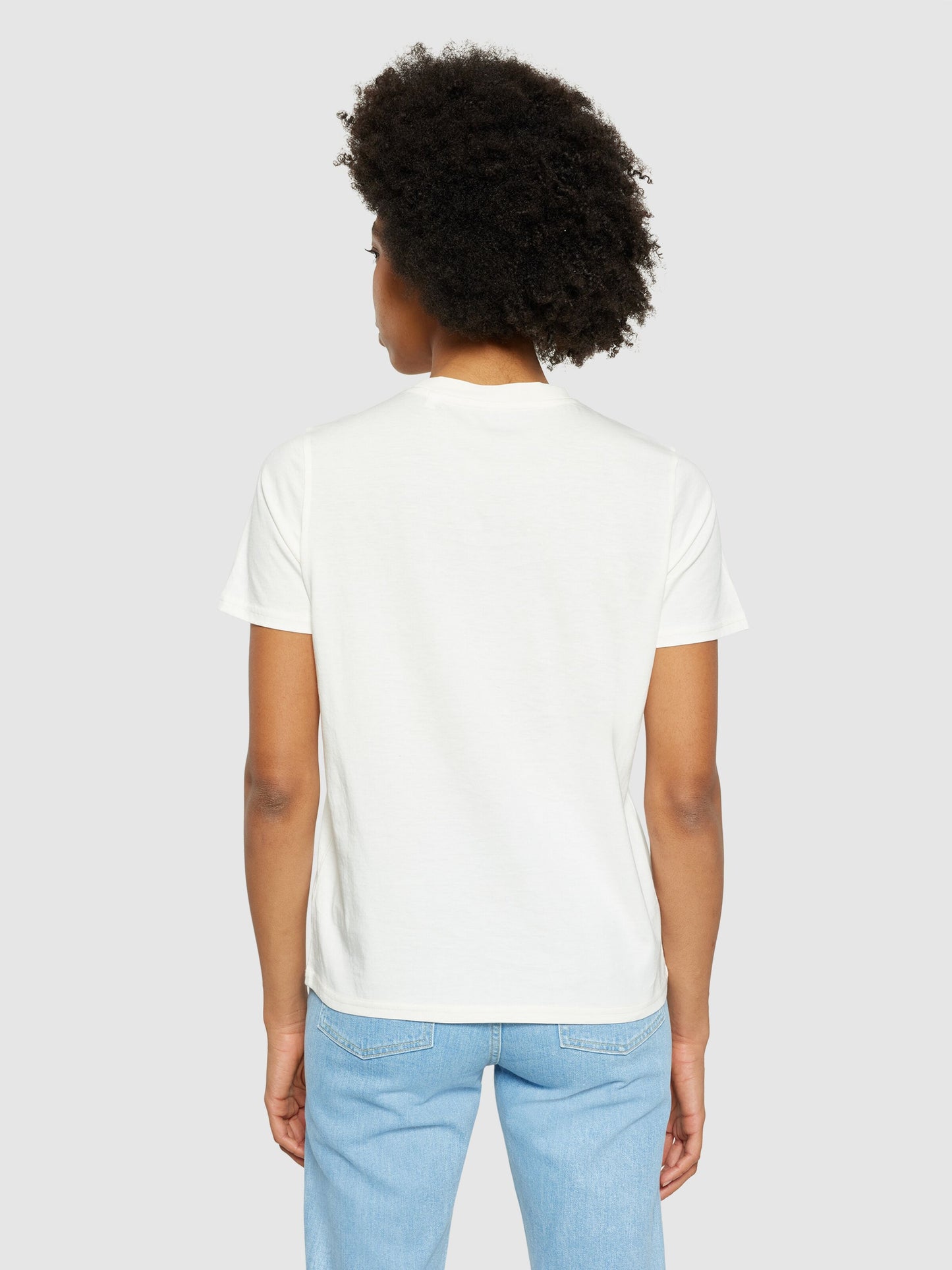 T-shirt basic PIMA en cotton - blanc cassé