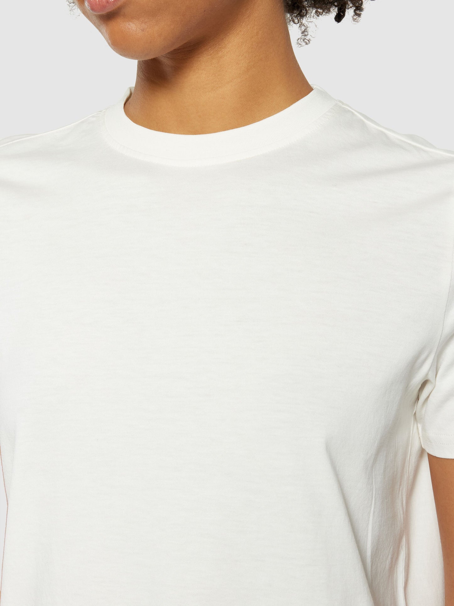 T-shirt basic PIMA en cotton - blanc cassé