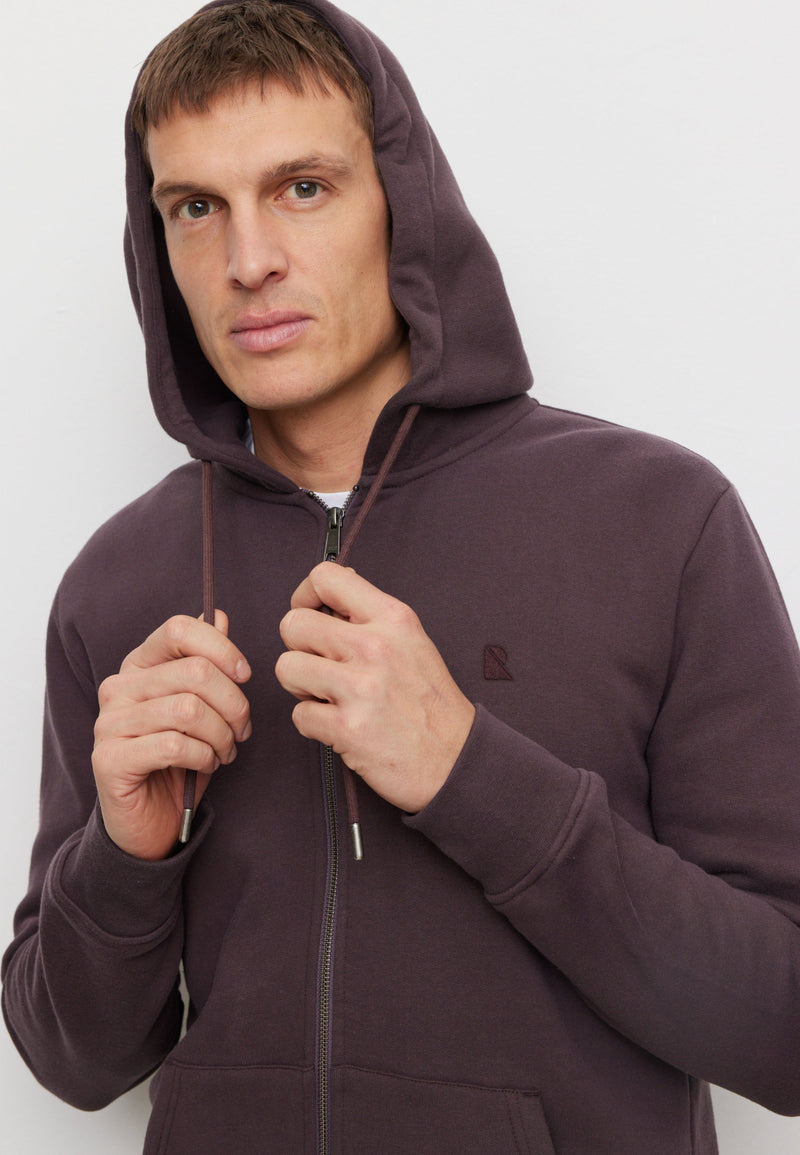 Pull à tirette et capuche BIRCH - aubergine