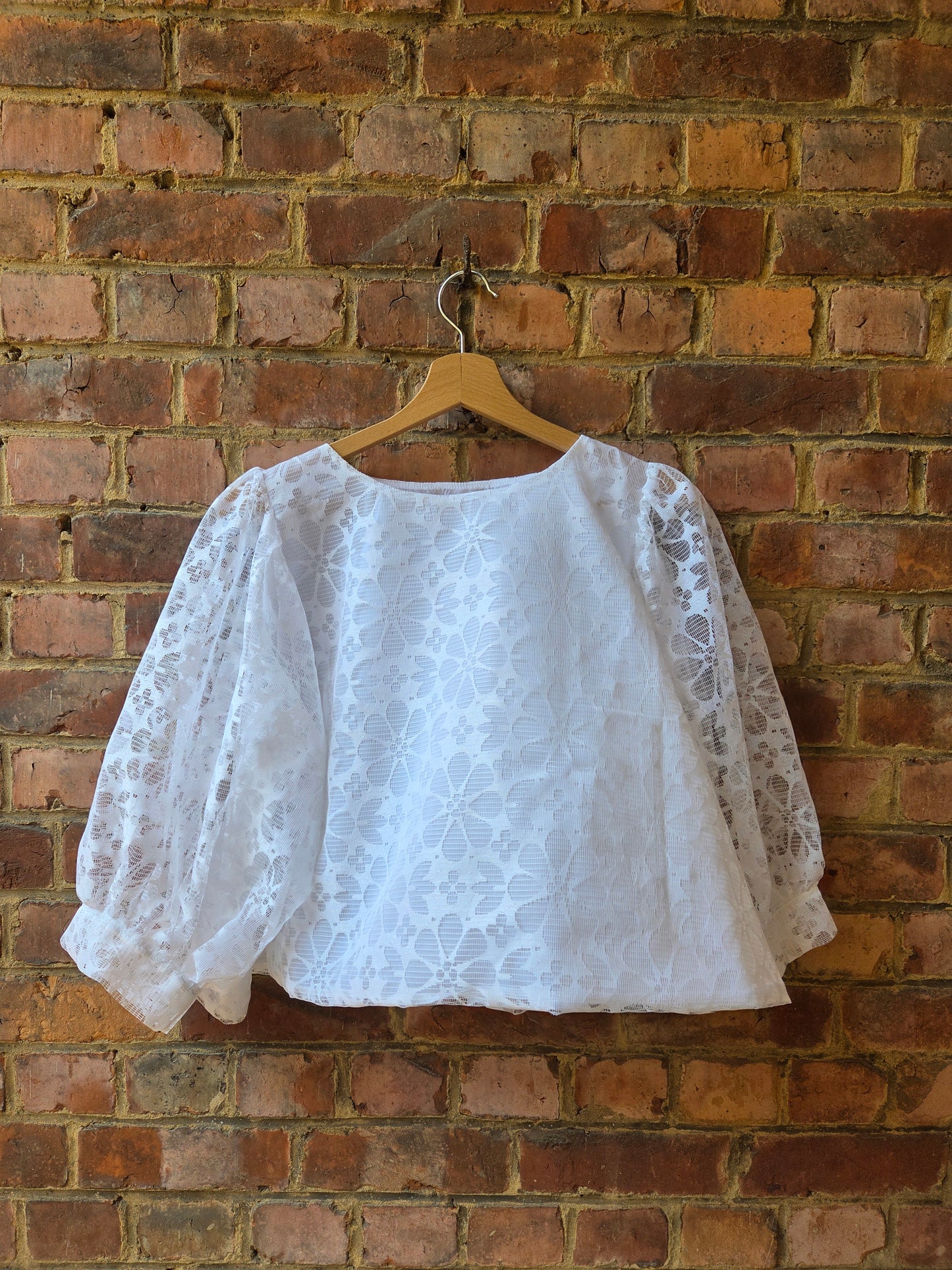 Blouse ballon - dentelle blanche