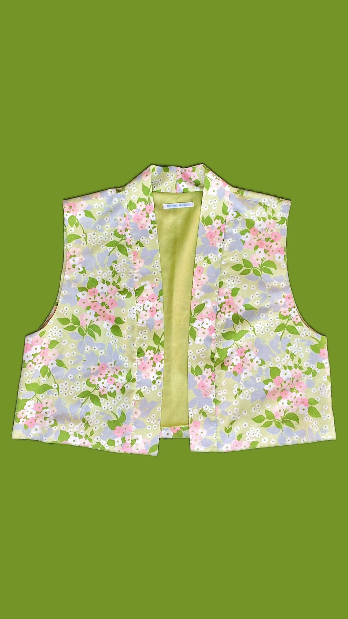 Veste sans manches - floral vert