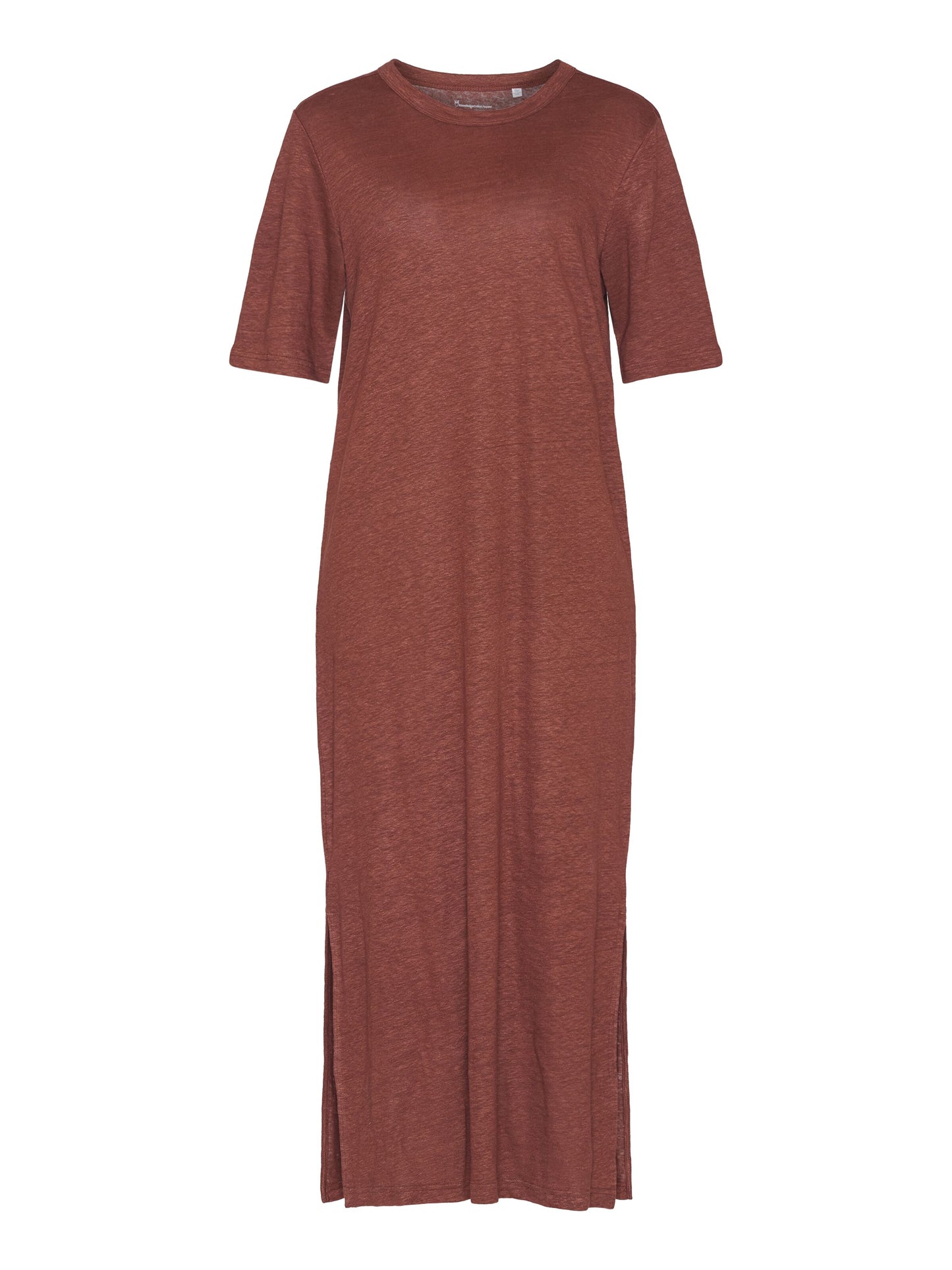 Robe T-shirt longue en lin - tiramisu