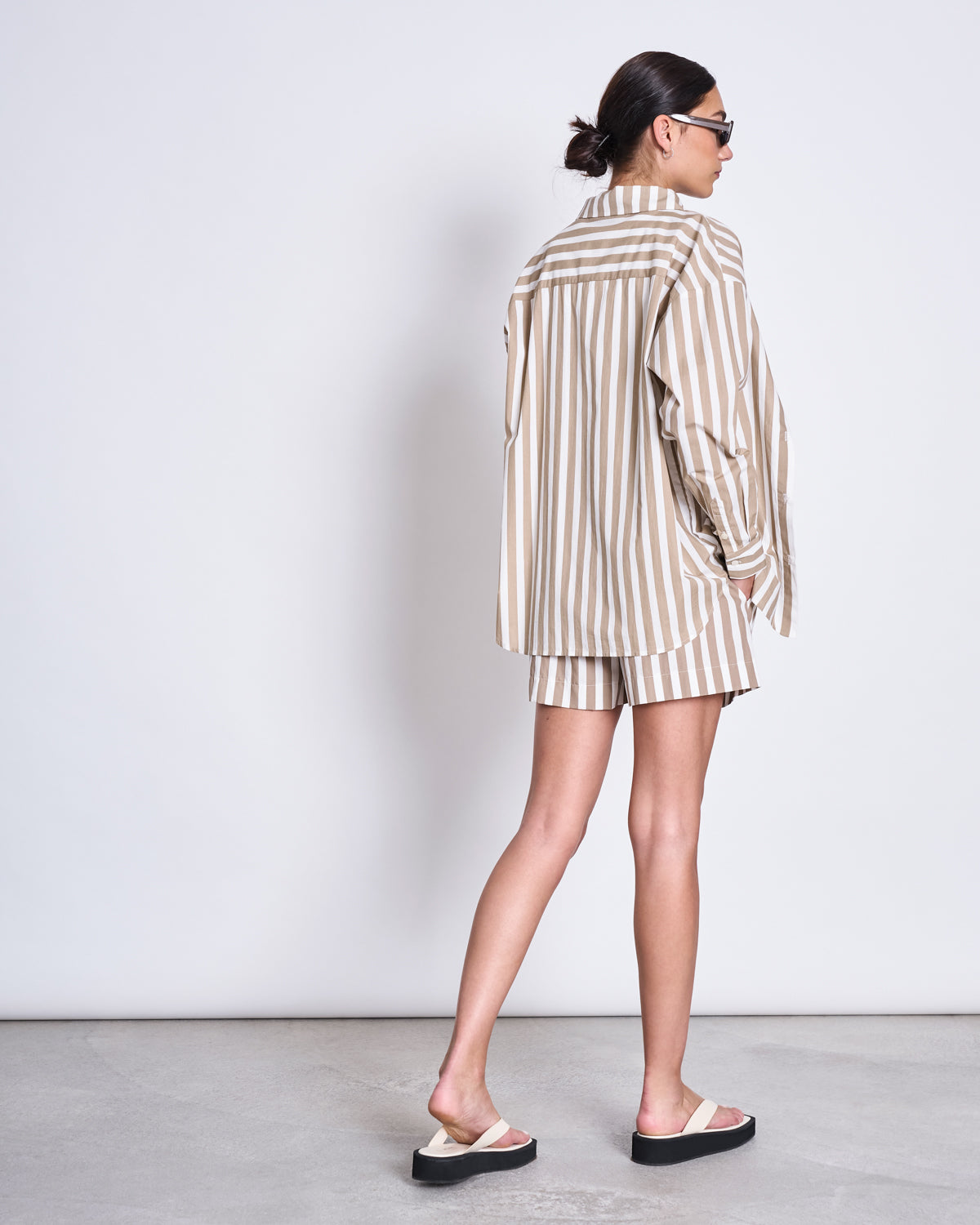 Chemise oversize MAMRO rayée Camel