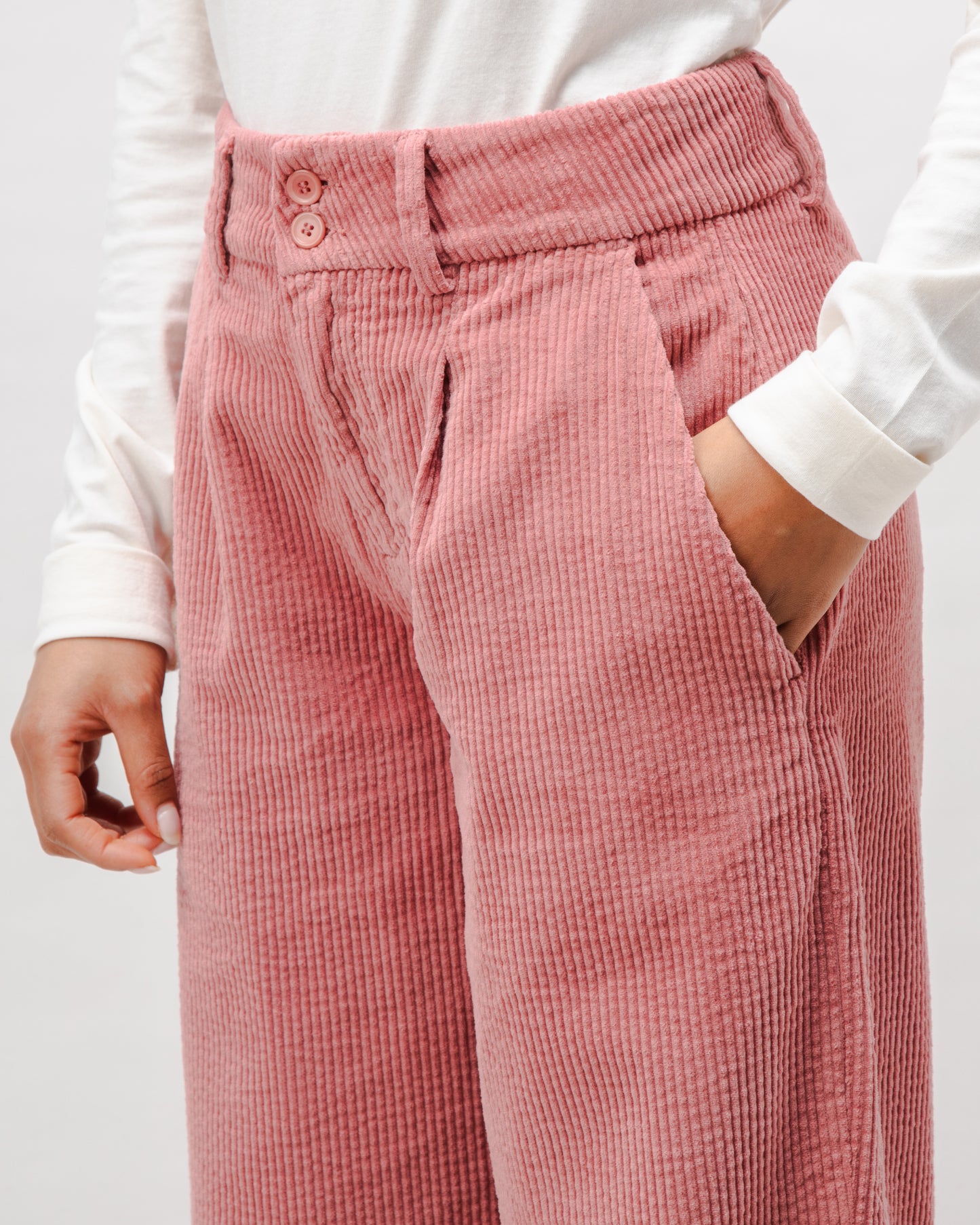 Pantalon velours rose