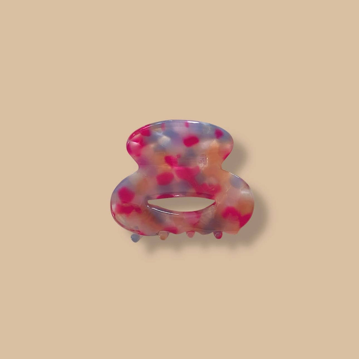 Pince ovale Mini - Moucheté rose