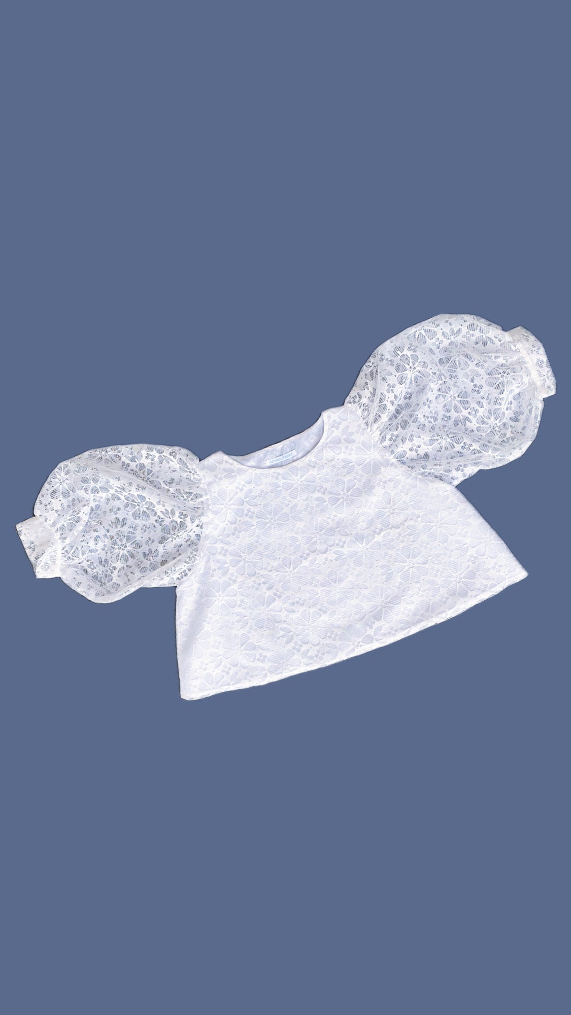 Blouse ballon - dentelle blanche