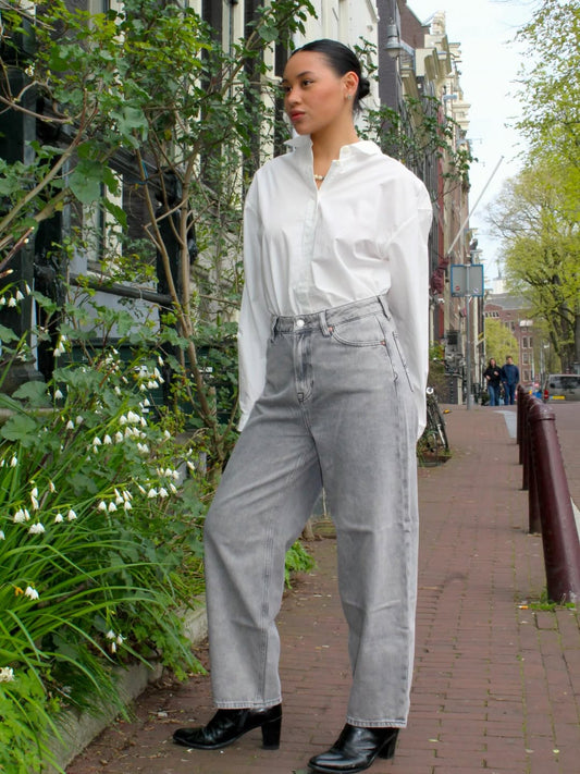 Jean LEILA cropped - GREY mid marble