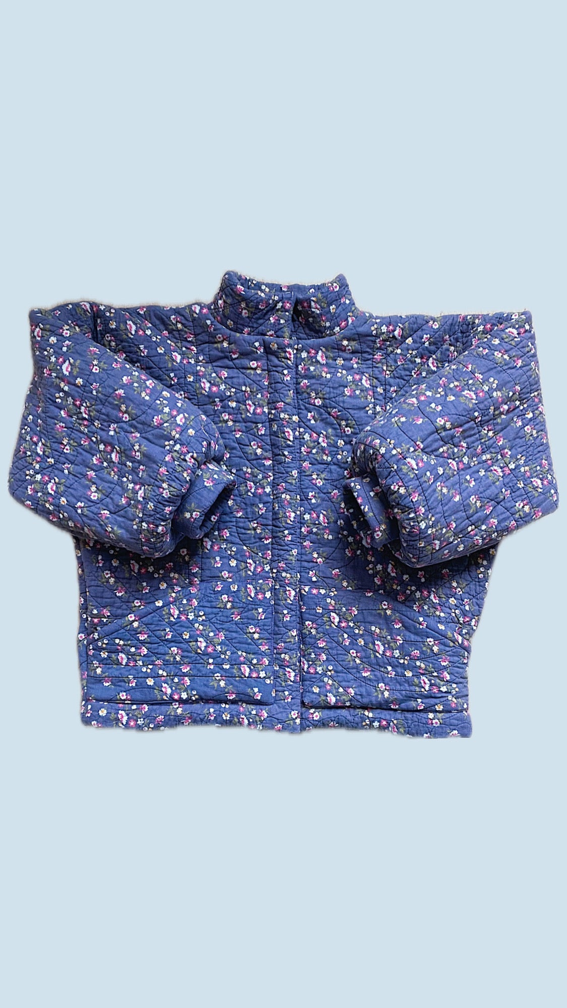 Veste matelassée - lila et petites fleurs