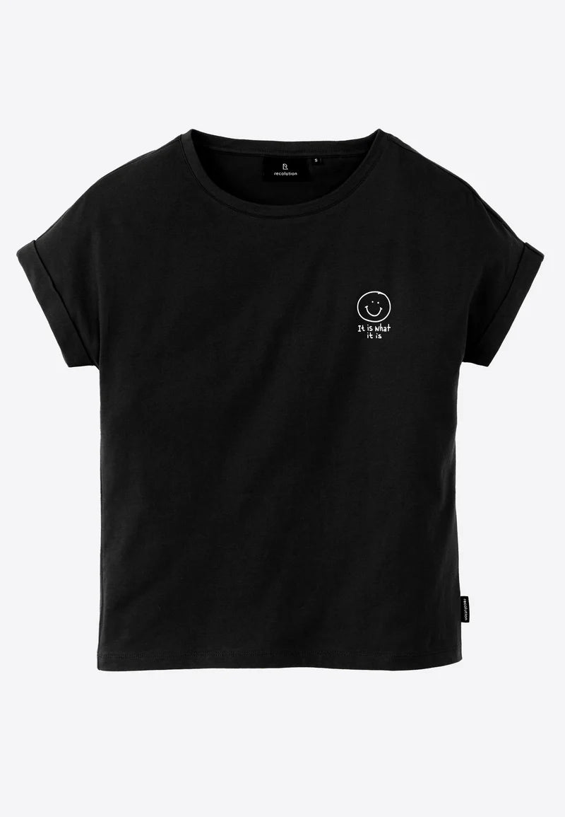 T-Shirt CAYENNE smiley - noir