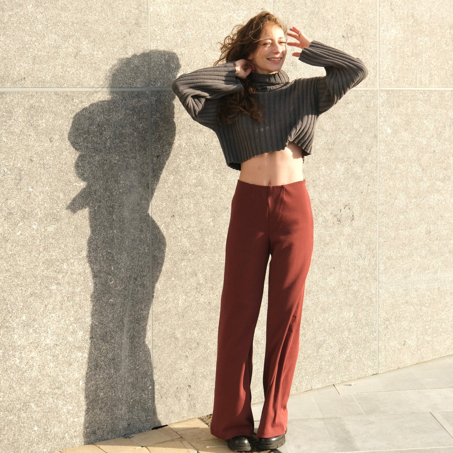 Cropped Caligo dark grey
