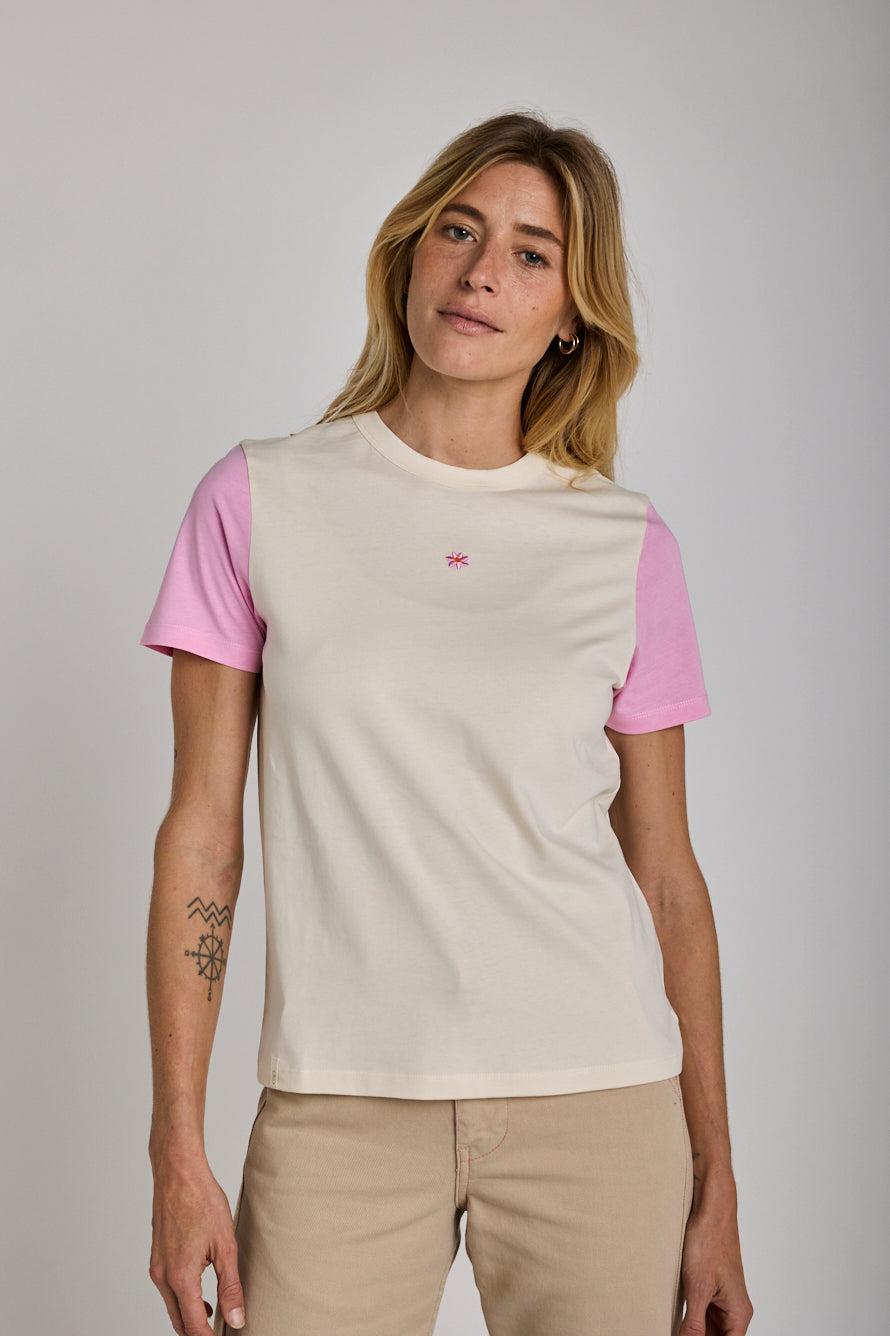 T-shirt SPECTRE - Blanc et rose