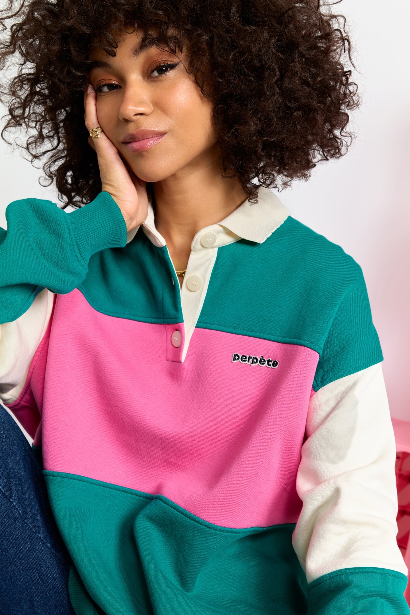Polo sweat LINDA - Vert