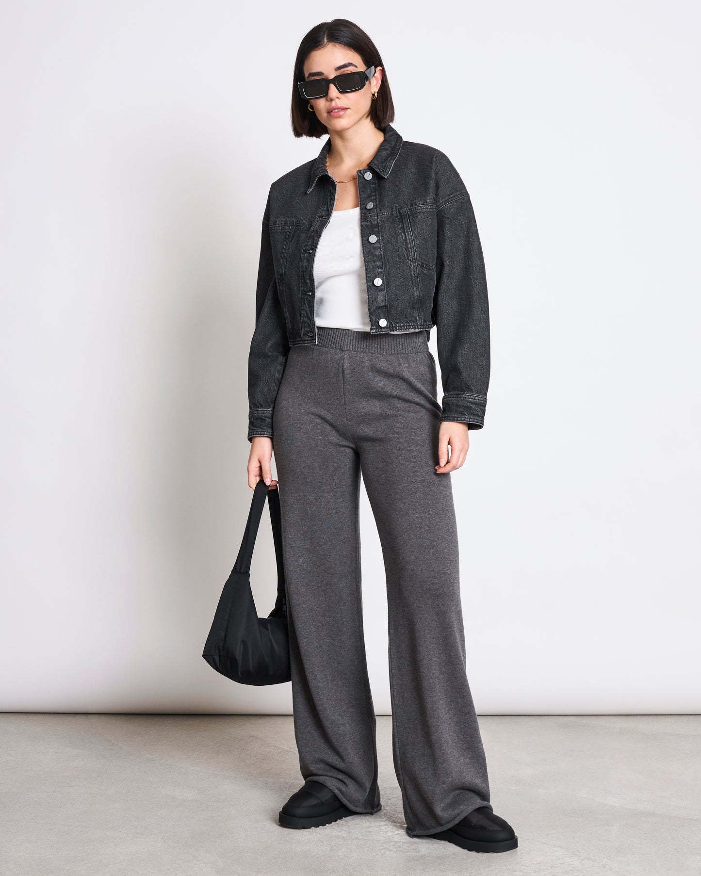 Pantalon en tricot ANA dark grey