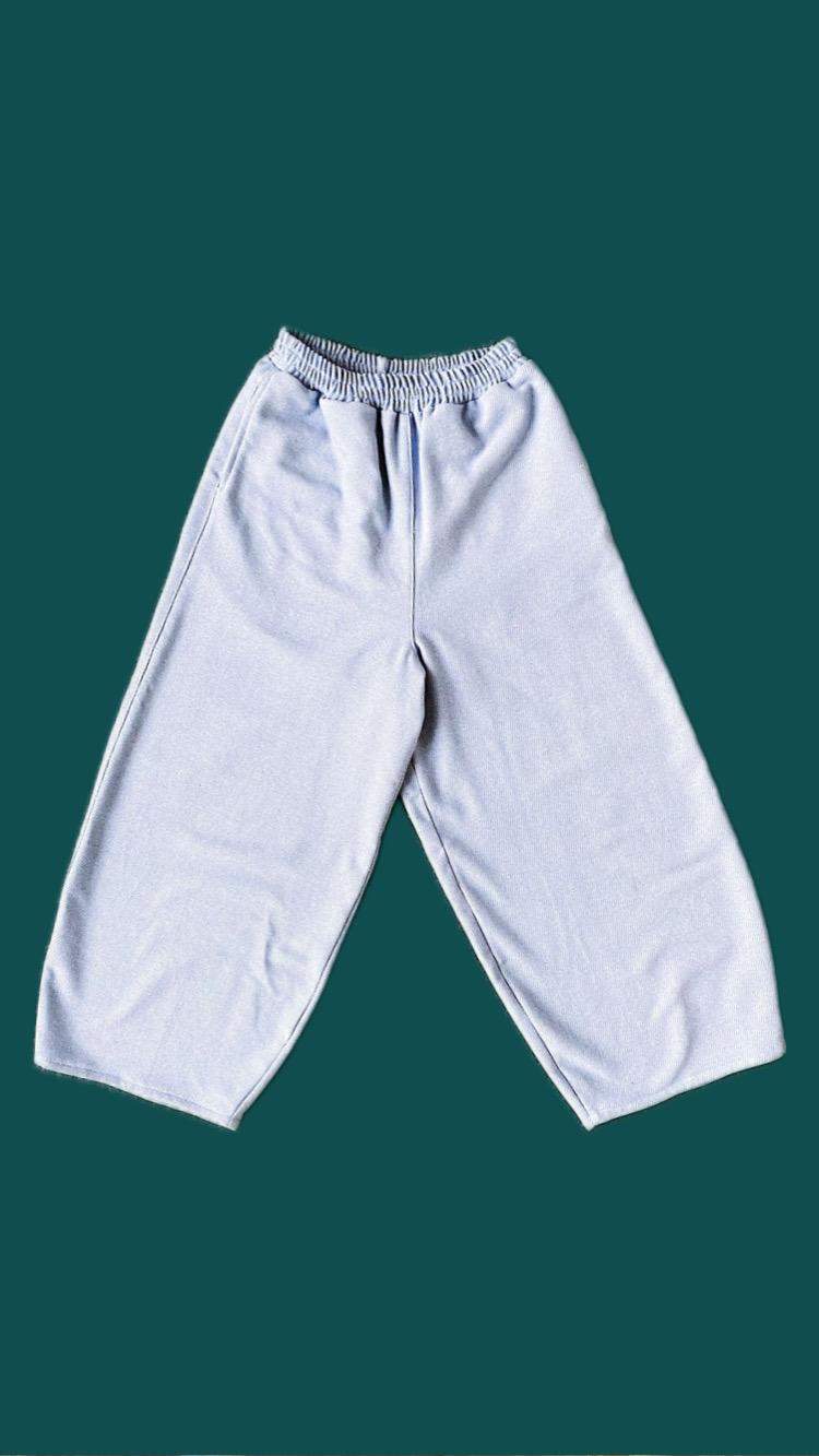 Pantalon ballon molleton - bleu/mauve