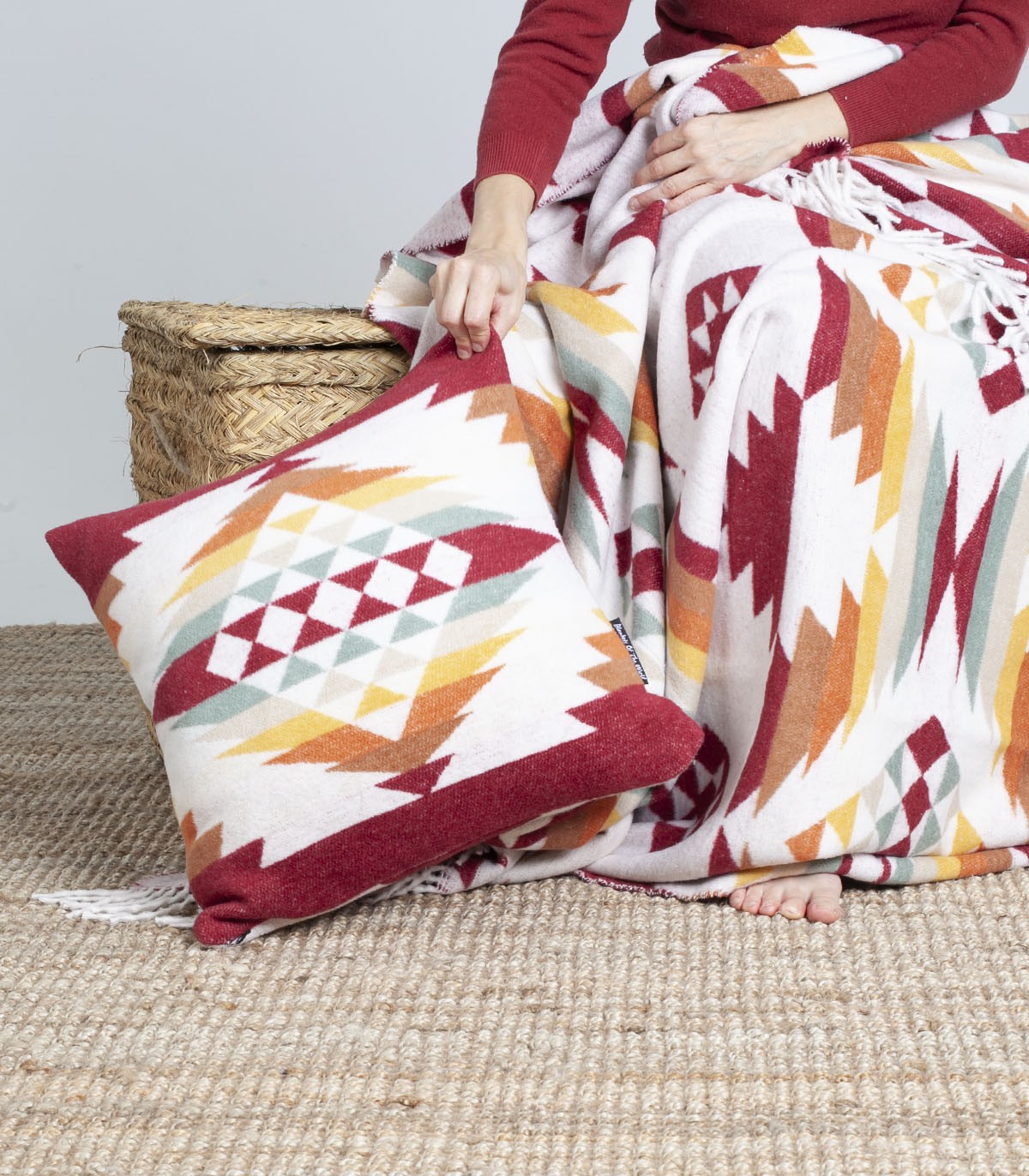 Housse de coussin Cusco Burgundy