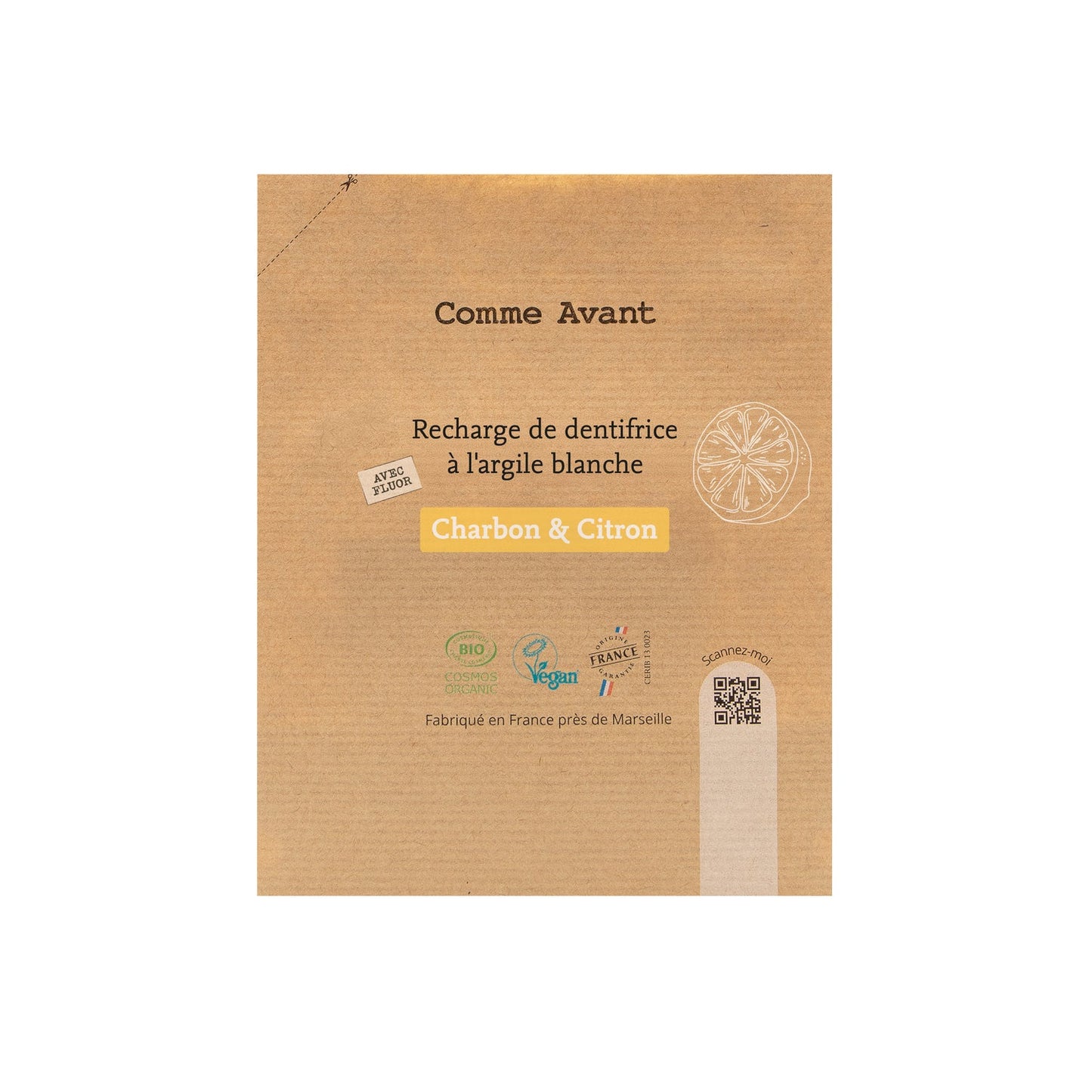 RECHARGE - Dentifrice en pâte au charbon végétal et citron (180ml)