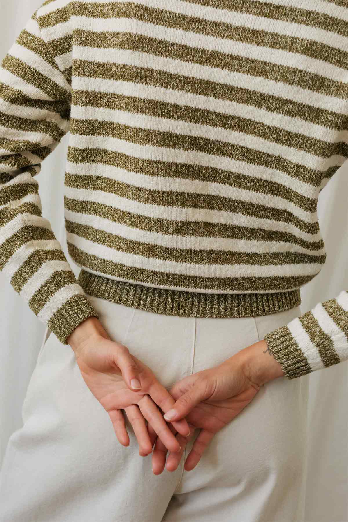 Sweat TIGALDA - Ligné kaki