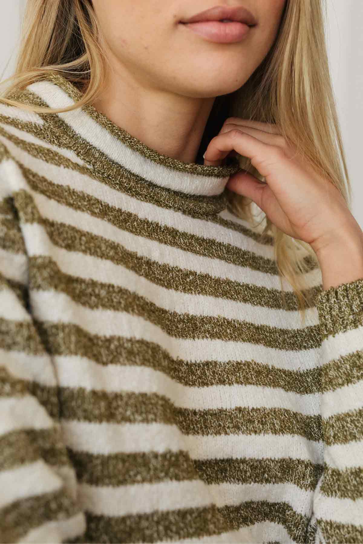 Sweat TIGALDA - Ligné kaki