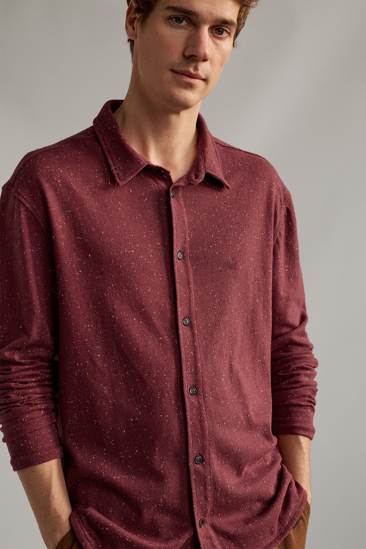 Chemise en jersey BLEIKSOYA - Lie de vin