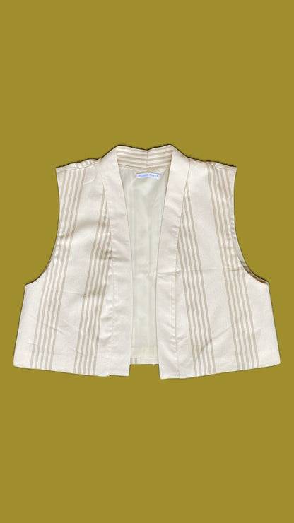Veste sans manches - écru ligné