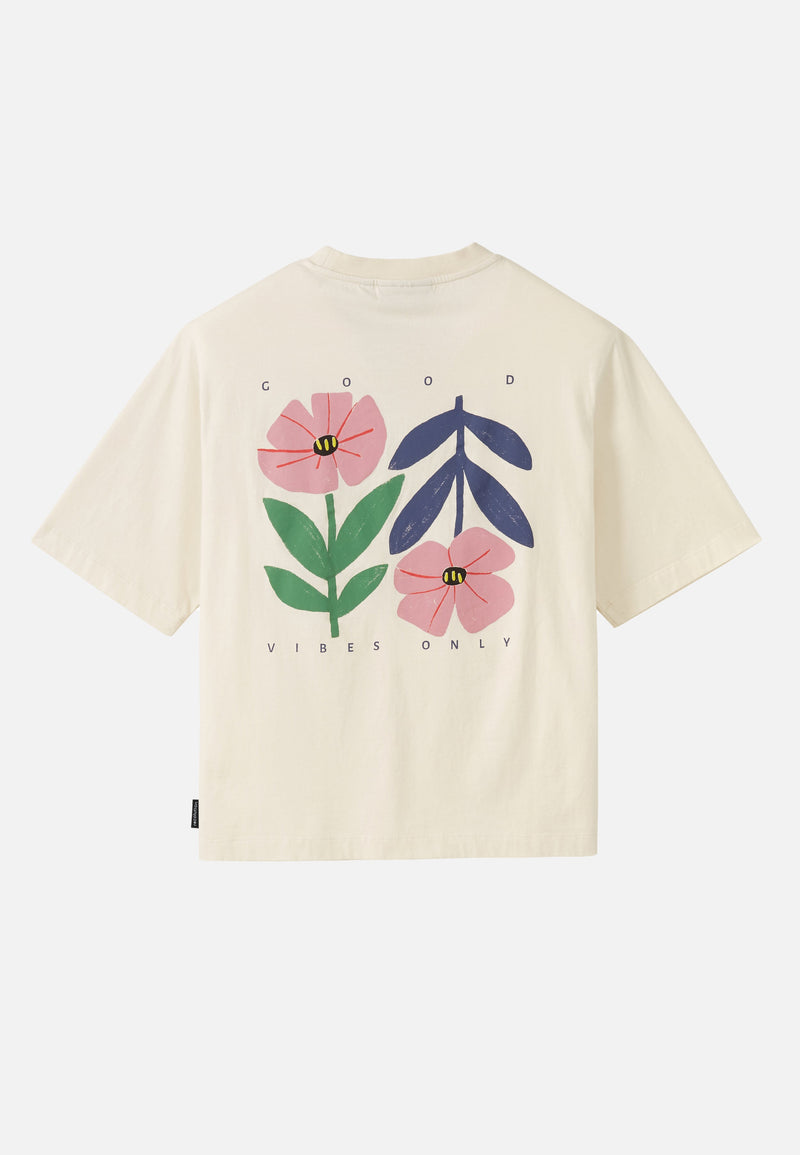 T-Shirt AZOLLA Good Vibes - blanc crème