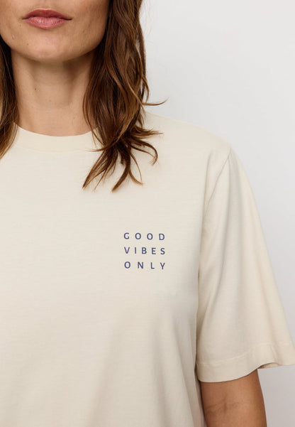 T-Shirt AZOLLA Good Vibes - blanc crème