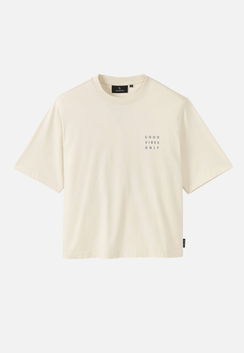 T-Shirt AZOLLA Good Vibes - blanc crème