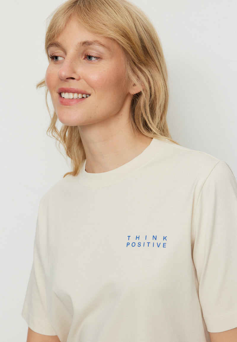 T-Shirt AZOLLA THINK POSITIVE - Blanc cassé