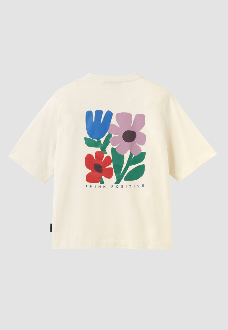 T-Shirt AZOLLA THINK POSITIVE - Blanc cassé