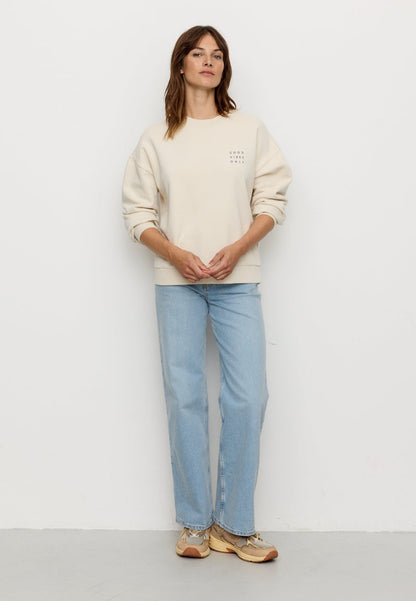 Sweat NERINE "Good Vibes" - blanc crème