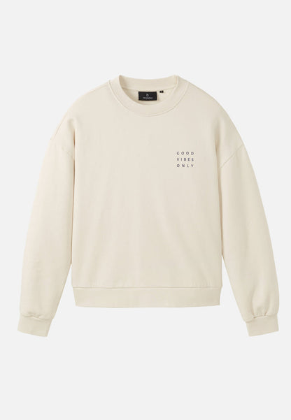 Sweat NERINE "Good Vibes" - blanc crème