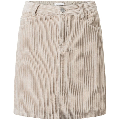 Jupe courte en velours côtelé beige