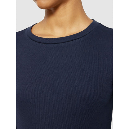 T-shirt basic côtelé à longue manches